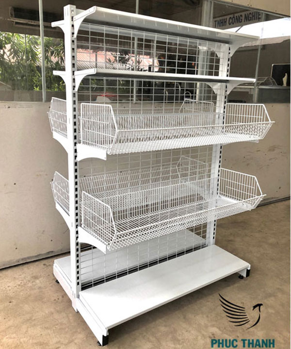 Mẫu kệ để hàng siêu thị trưng bày sản phẩm