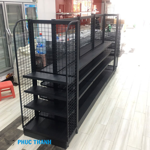 Kệ siêu thị đôi màu đen
