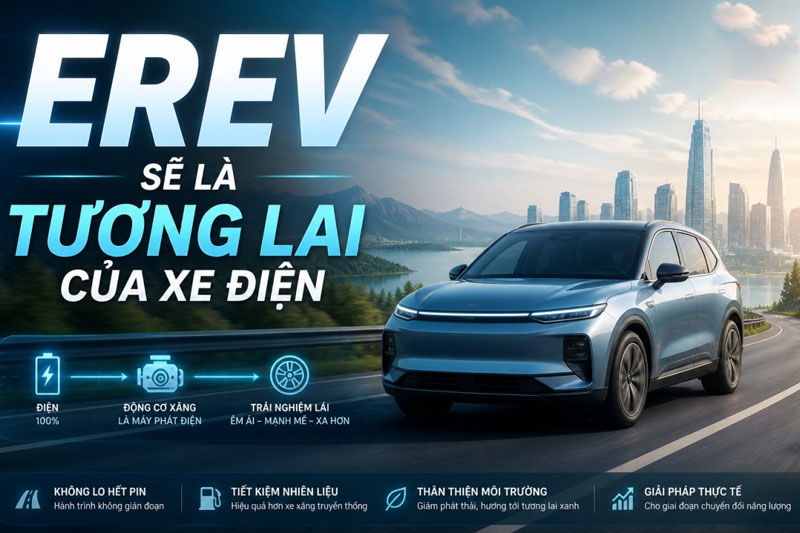 EREV / REEV (Extended-Range Electric Vehicle) Là Gì? 3 Ưu điểm xe EREV / REEV (Extended-Range Electric Vehicle)