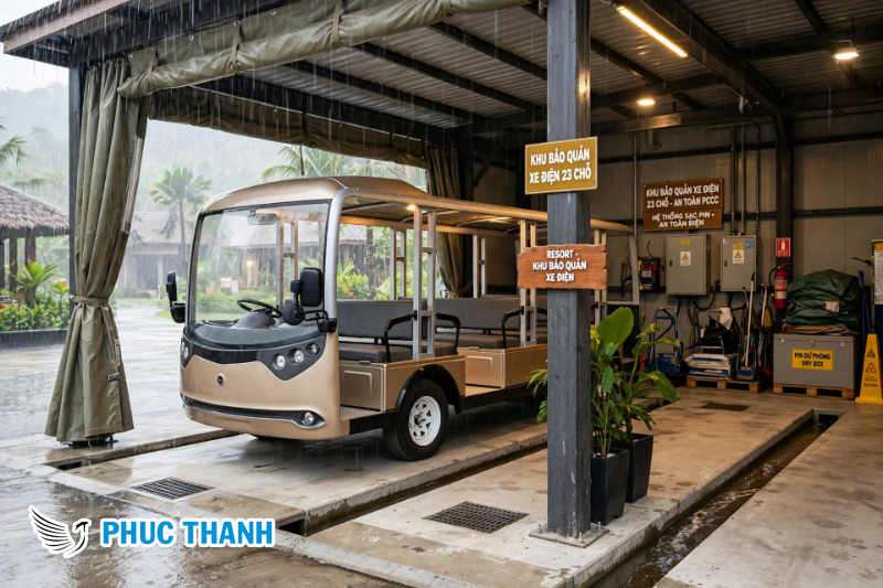 Mẹo Bảo Vệ Và Sử Dụng Xe Điện Homestay An Toàn Trong Mùa Mưa Bão (Chuẩn Chuyên Gia) 2 Khu vực bảo quản xe điện homestay an toàn đảm bảo tiêu chuẩn