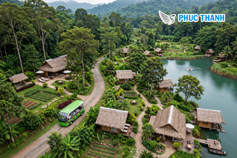 Hình ảnh xe điện chở khách chuyên nghiệp tại homestay