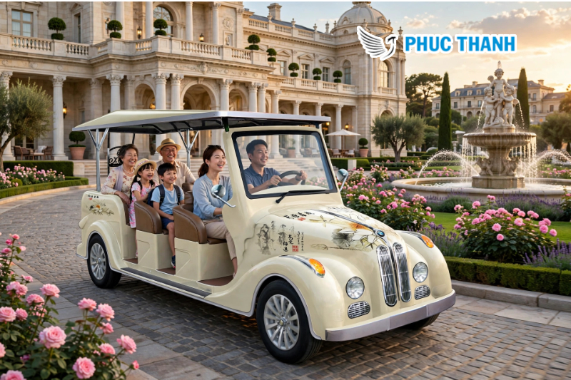 Top 5 Lý Do Các Resort 5 Sao Ưu Tiên Sử Dụng Xe Điện Kiểu Dáng Cổ Điển 3 xe dien kieu co cho khu resort 5 sao 2