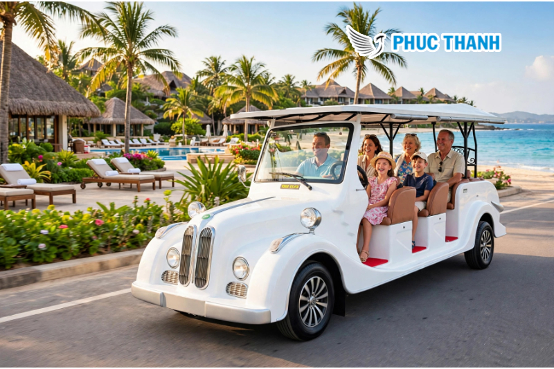 Top 5 Lý Do Các Resort 5 Sao Ưu Tiên Sử Dụng Xe Điện Kiểu Dáng Cổ Điển 2 Xe điện kiểu cổ cho khu resort 5 sao